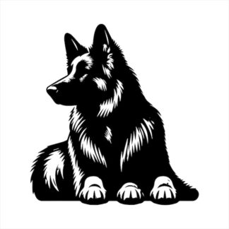 Sticker Autocollant chien malinois berger allemand animaux  ANICM35