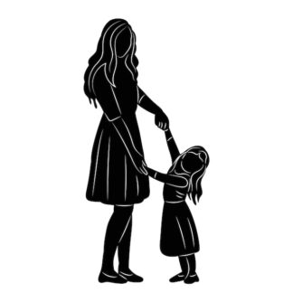 Sticker Autocollant maman enfant femme  F70