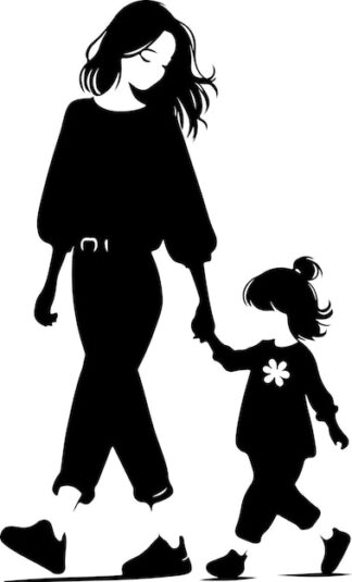 Sticker Autocollant maman enfant femme  F67