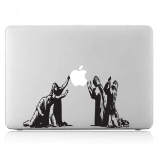 Sticker Autocollant banksy pray  macbook  MB0945