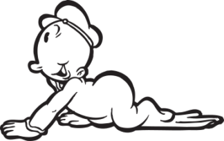 Sticker Autocollant bébé popeye hero  H2402