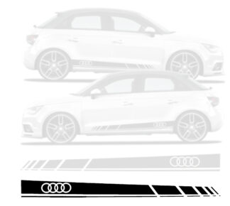 Lot de 2 Stickers autocollants bandes latérales automobile Audi