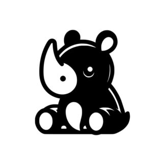 Sticker Autocollant rhinoceros animaux  ANI1041