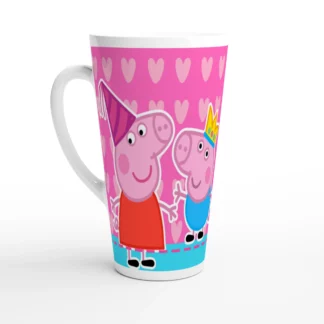 Mug à café Latte en céramique blanche 483 ml (17 oz) peppa pig