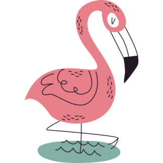 Sticker Autocollant flamand rose animal imprimé IMP2427