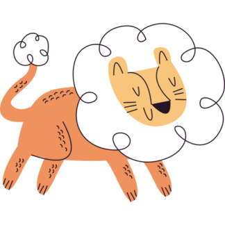 Sticker Autocollant lion animal imprimé IMP2446