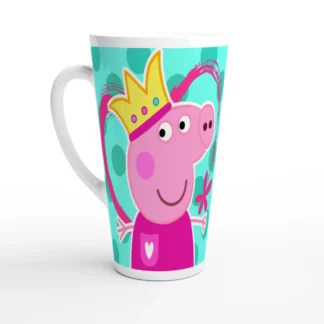 Mug à café Latte en céramique blanche 483 ml (17 oz) peppa pig