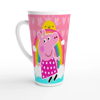 Mug à café Latte en céramique blanche 483 ml (17 oz) peppa pig