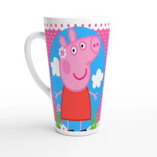 Mug à café Latte en céramique blanche 483 ml (17 oz) peppa pig