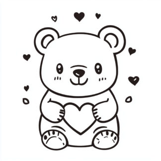 sticker autocollant ours animaux coeur 3 XK4QV