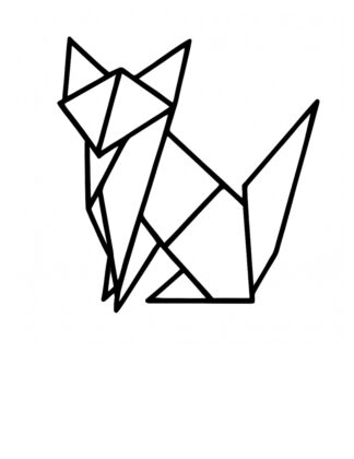 sticker autocollant animaux origami renard 1 R4UYY