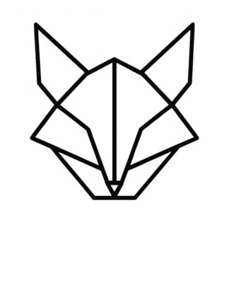 sticker autocollant animaux origami renard 2 ILNLP