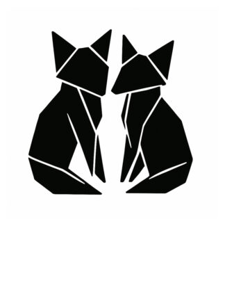 sticker autocollant animaux origami renard 7 DPZXZ