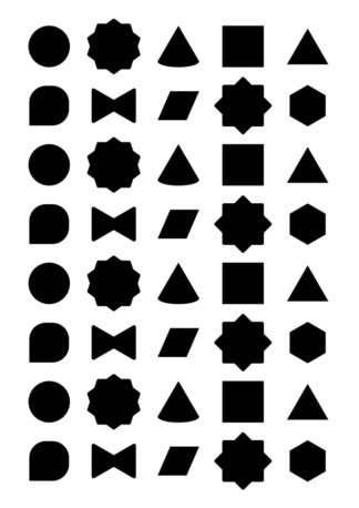 40 gommettes adhésives formes géométriques S899T