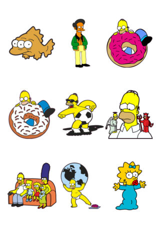 Gommettes planche 10x15cm Simpson M08JP