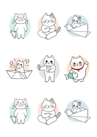 Gommettes planche 10x15cm chats S15O4