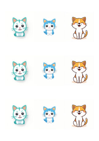 Gommettes planche 10x15cm chats 6IZNP