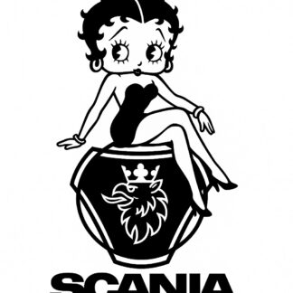 Sticker autocollant Betty Boop sur le logo scania décoration decostickerstore - KJMWUT