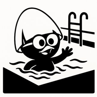 Sticker autocollant Calimero à la piscine décoration decostickerstore - MOY36M