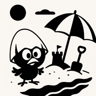 Sticker autocollant Calimero à la plage décoration decostickerstore - BYJW1K