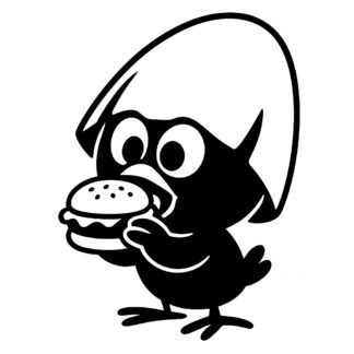 Sticker autocollant Calimero mange un burger décoration decostickerstore - V8UWR5