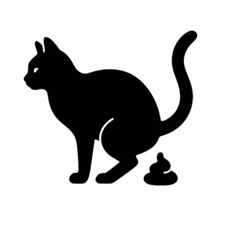 Sticker autocollant Chat fait caca décoration decostickerstore - ZZSSR4