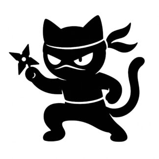Sticker autocollant Chat ninja décoration decostickerstore - KAU3UK