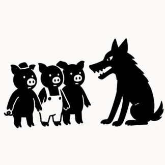 Sticker autocollant loup et cochon décoration decostickerstore - JK8863
