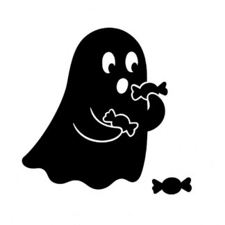 Sticker autocollant fantome qui mange des bonbons décoration decostickerstore - S9HA2I