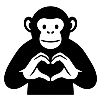 Sticker autocollant singe fait un coeur avec ses mains décoration decostickerstore - LPNT0L