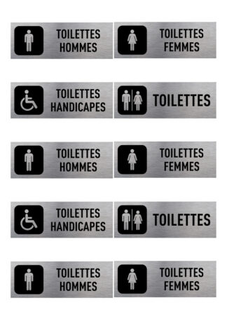 Planche 10 stickers wc signalétique BQTB0