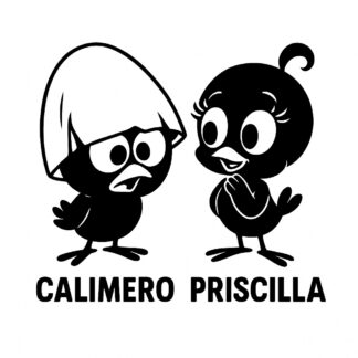 Sticker autocollant Calimero et Pricilla - 6LY05V