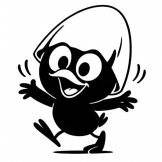 Sticker du personnage Calimero qui danse joyeusement.