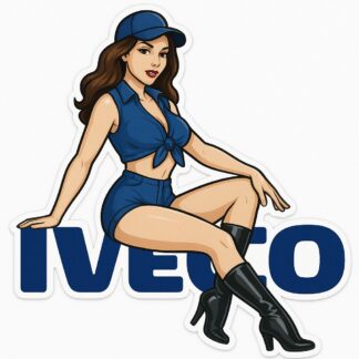 Autocollant Fille sexy logo Iveco camion décoration decostickerstore - BDBKS5