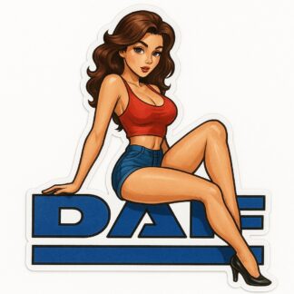 Autocollant Fille sexy sur logo DAF camion décoration decostickerstore - 4Q9PMS