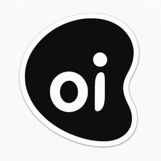 Autocollant Logo blanc sur fond noir Oi music décoration decostickerstore - JSWUGO