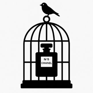 Sticker autocollant Cage oiseau Chanel n°5 décoration decostickerstore - PYJBLD