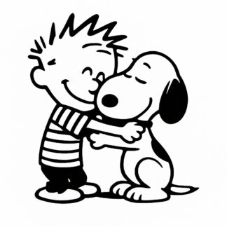 Sticker autocollant Calvin Ami avec Snoopy décoration decostickerstore - HA5V98