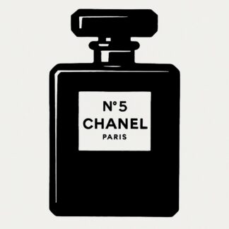 Sticker autocollant Chanel n°5 bouteille avec écritures décoration decostickerstore - NL3ZBI