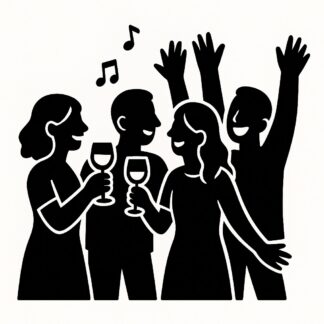 Sticker autocollant Des amis en train de boire du vin et faire la fête décoration decostickerstore - RB3QZO