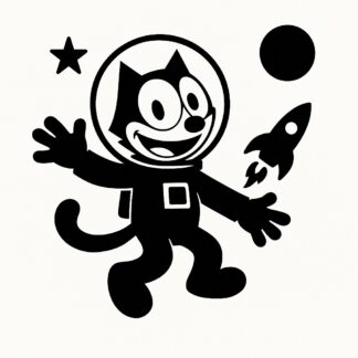 Sticker autocollant Felix le chat cosmonaute décoration decostickerstore - JXXJV3