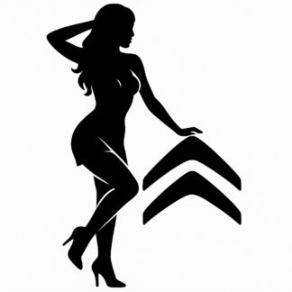 Sticker autocollant Fille sexy avec logo Citroën décoration decostickerstore - 4WR3J0