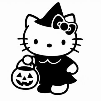 Sticker autocollant Hello Kitty fête Halloween décoration decostickerstore - WGJDT9
