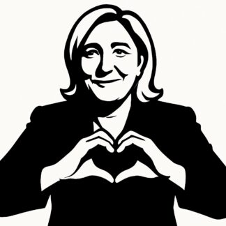 Sticker autocollant Marine Lepen fait coeur avec doigts décoration decostickerstore - OPNC4U