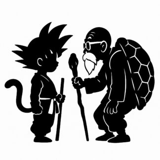 Sticker autocollant Sangoku et tortue géniale décoration decostickerstore - C6IR5U