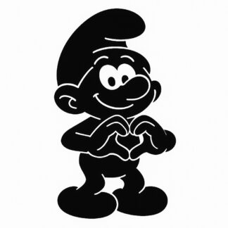 Sticker autocollant Schtroumpf fait cœur avec doigts décoration decostickerstore - YDKHMB