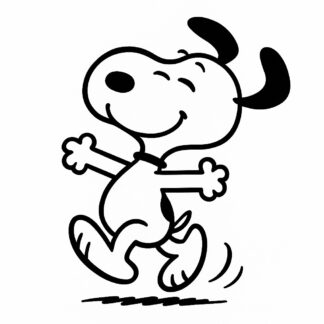 Sticker autocollant Snoopy joyeux danse décoration decostickerstore - KP7KQT