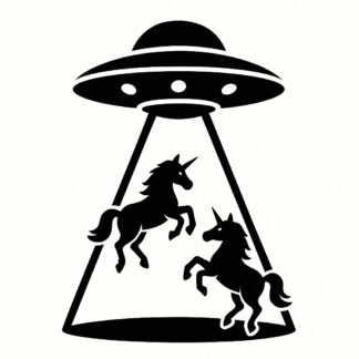 Sticker autocollant Un ovni avec des licornes décoration decostickerstore - YTWME4