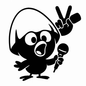 Sticker autocollant calimero chanteur The Voice décoration decostickerstore - AQGQY0