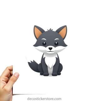 sticker autocollant renard imprimé 1 0LGRV